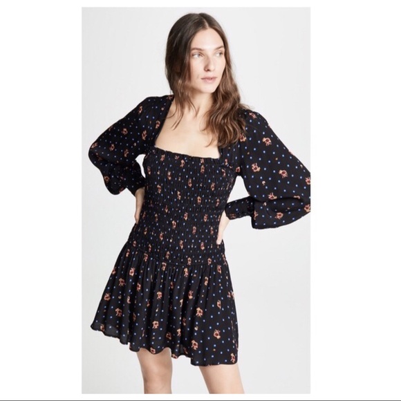 FREE PEOPLE BOHO FLOWY LONG SLEEVES MINI DRESS A2C - Picture 8 of 16